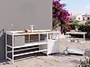 3 Piece Outdoor Kitchen Set with Sink ORTISEI White Metal