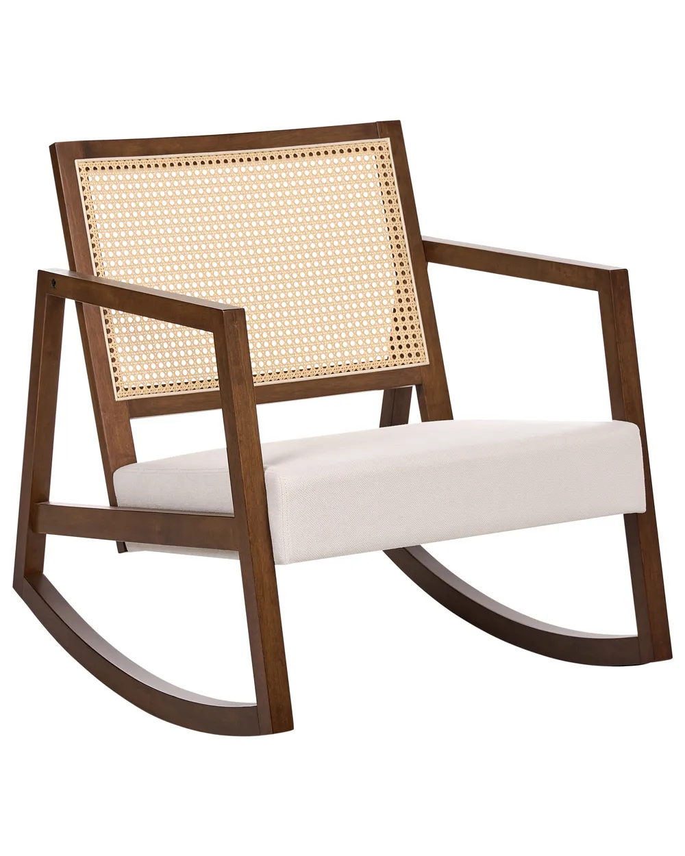 Schaukelsessel LEIDY Holz Braun / Hellbeige