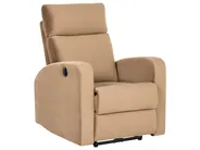 Sofa Set elektrisch verstellbar 3-Sitzer VERDAL Samtstoff Hellbraun_1081402