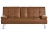 Schlafsofa 3-Sitzer ROXEN Kunstleder Goldbraun