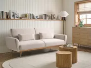 Schlafsofa 3-Sitzer EINA Samtstoff Hellbeige_1057717