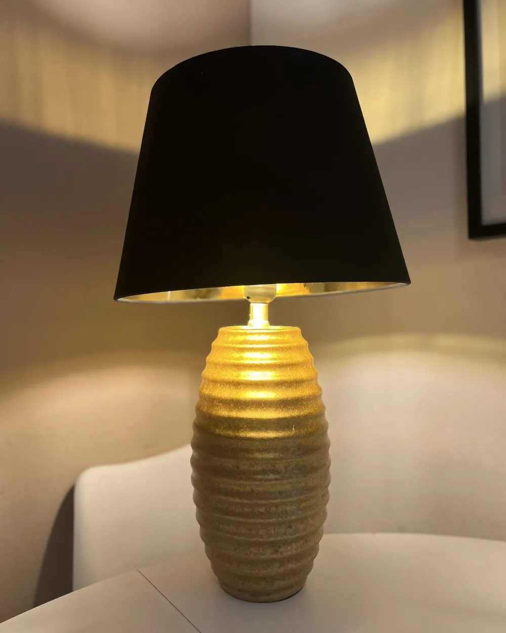 Tischlampe EBRO Porzellan Gold_894436