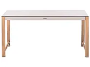Lounge Set mit Tisch und Ottomane 5-Sitzer NOLA Metall Hellbeige_998414