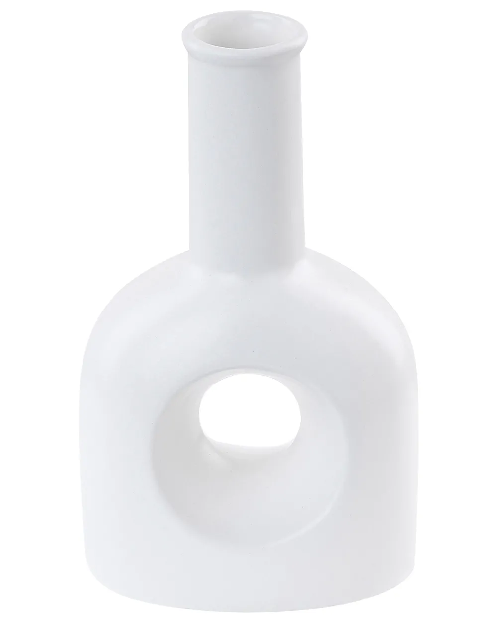 Flower Vase THEBES 22 cm Ceramic White_845394