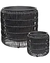 Set mit 2 Blumentöpfen BRODIEA 26/45 cm Polyrattan Schwarz