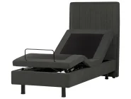 Bett verstellbar Stoff DUKE II 80 x 200 cm Dunkelgrau_987328