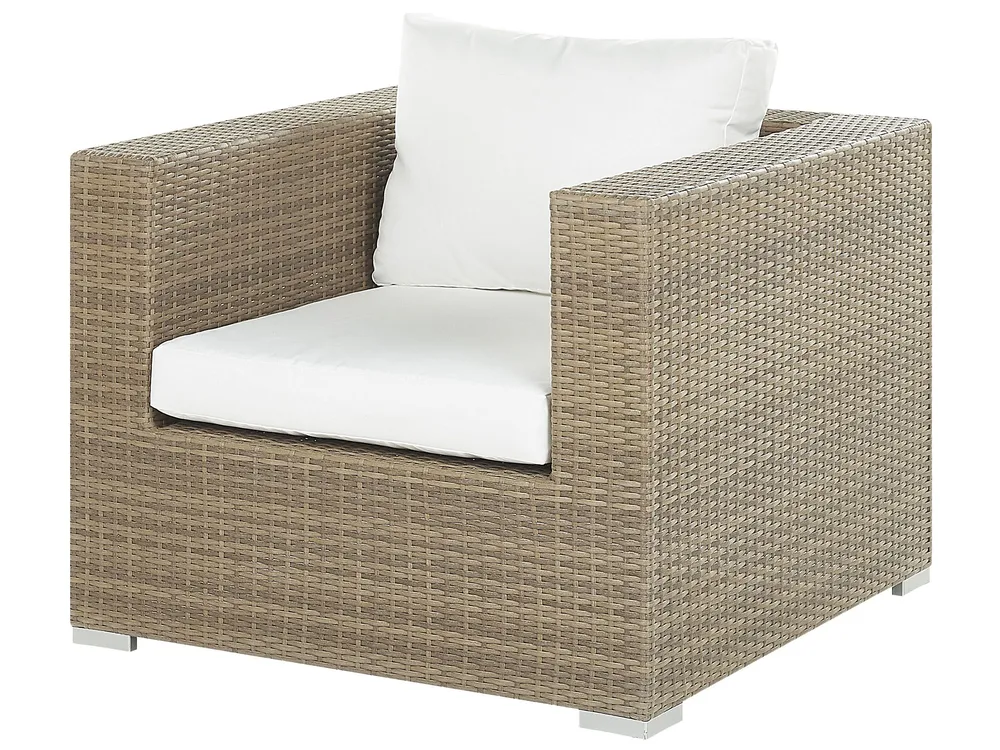 Lounge Set mit Tisch 8-Sitzer MAESTRO modular Polyrattan Hellbraun_776301