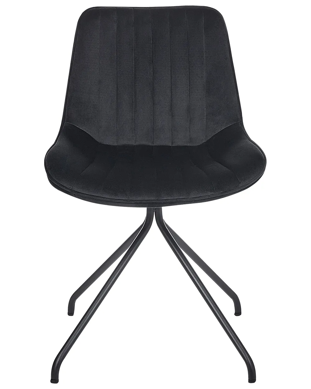 Set of 2 Dining Chairs NAVASOTA Velvet Black_860828