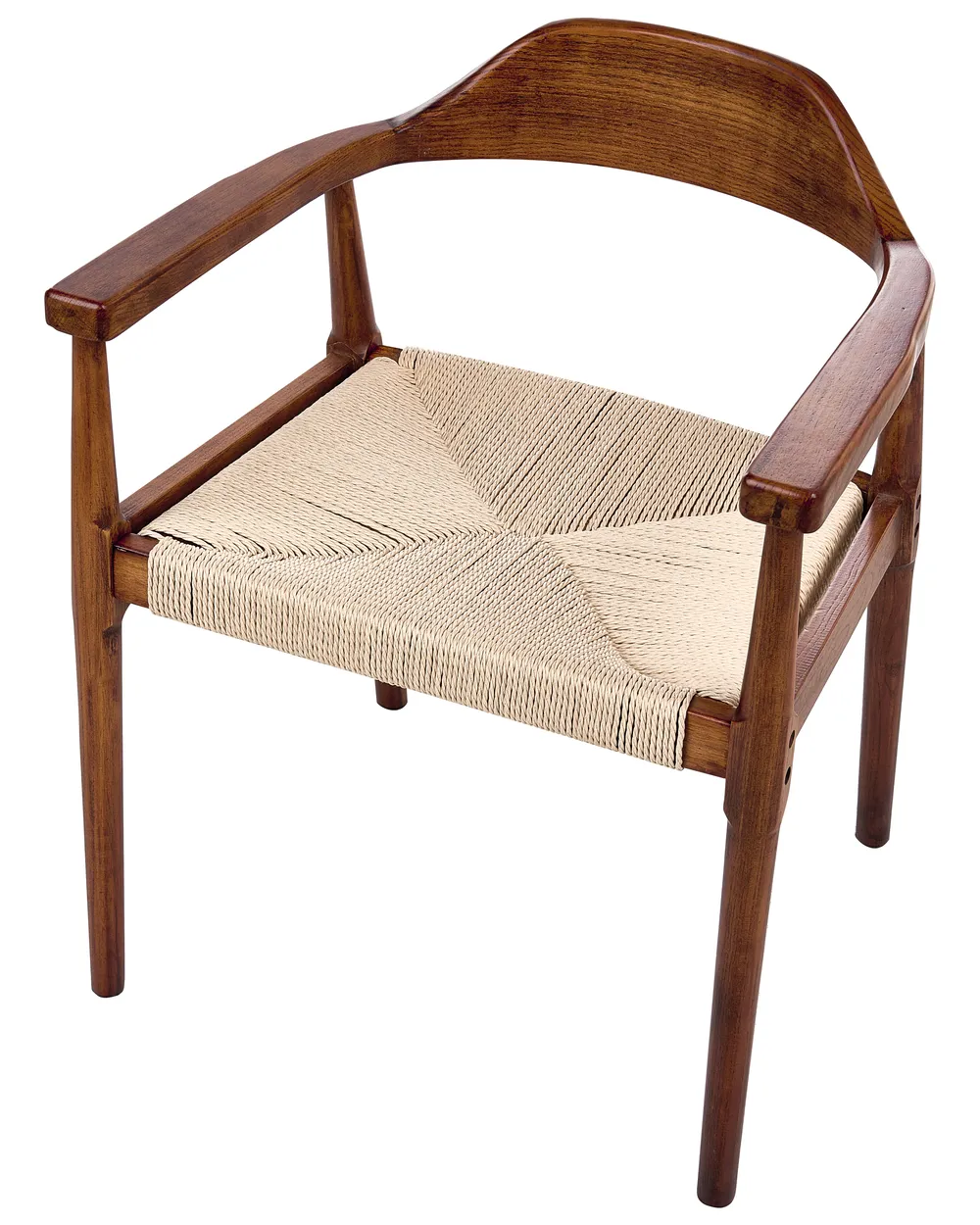 Lot de 2 chaises de salle à manger OAKDALE Bois Marron foncé/beige_985733