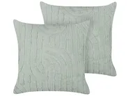 Dekokissen 2er Set TELLIMA 45 x 45 cm Baumwolle Mintgrün Geometrisches Muster_887043