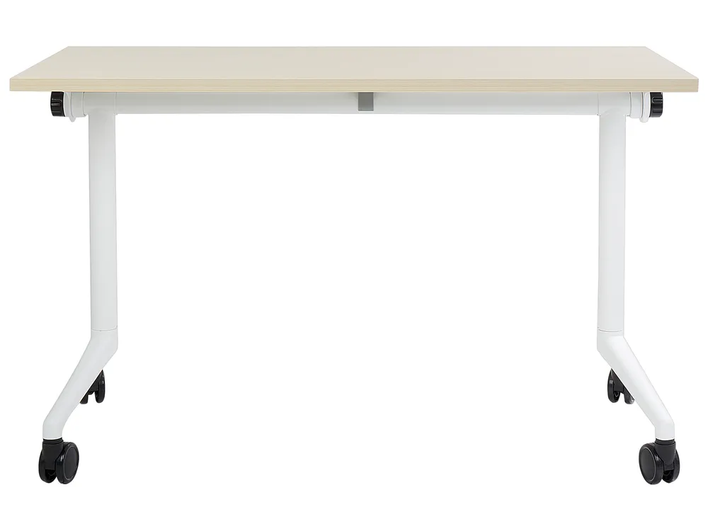 Zusammenklappbarer Schreibtisch CAVI 120 cm 60 cm mit Rädern Hellbraun_922121