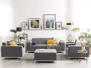 Lounge Set mit Tisch 5-Sitzer ROVIGO Grau_786105