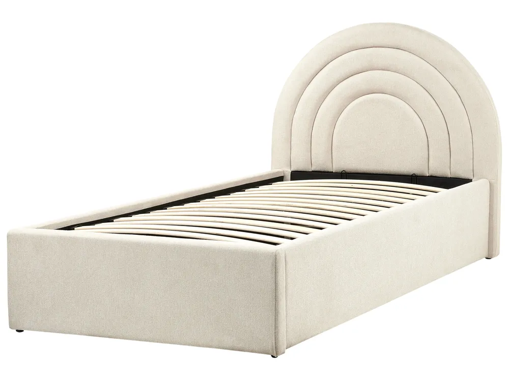Kinderbett mit Stauraum ANET Stoff Beige 90 x 200 cm_959458