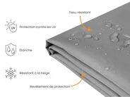 Bâche de protection CHUVA 140 cm 135 cm 80 cm Gris_929842