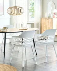 Set of 2 Dining Chairs ALMIRA White_861894