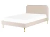 Bett mit Lattenrost Samtstoff FLAYAT 160 x 200 cm Hellbeige