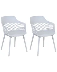 Set of 2 Dining Chairs ALMIRA Light Grey_861902