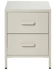 Nachttisch mit 2 Schubladen MALAVI Metall Hellbeige_1053144