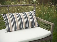 Gartenkissen 2er Set KASTOS Streifenmuster 40 x 70 cm Taupe_1177969