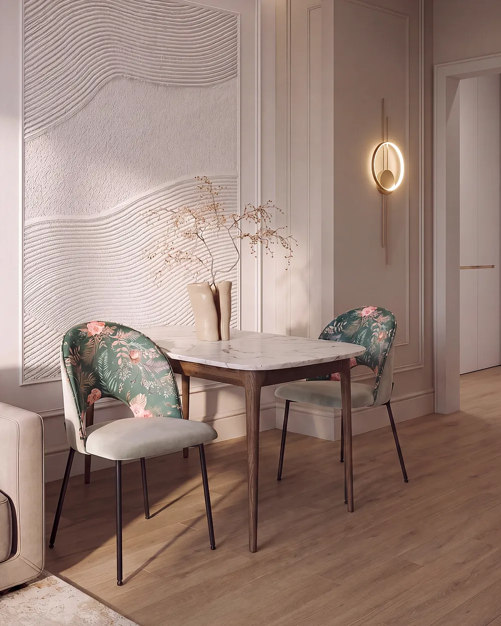 Set of 2 Dining Chairs COVELO Velvet Mint Green_1150883