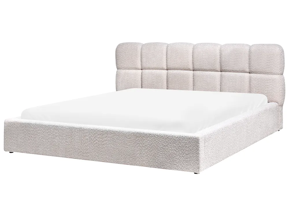 Ottoman Bed BASTON Boucle Light Beige 180 x 200 cm (EU Super King)_997017