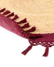 Rug MARTS Dark Red ø 200 cm Jute_958850