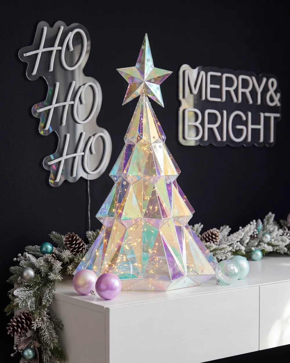 LED Dekoration UNUKA 40 cm Weihnachtsbaum Bunt_1142963