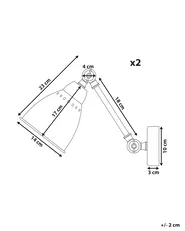 Set of 2 Wall Lamps MISSISSIPPI Adjustable Metal White_807951