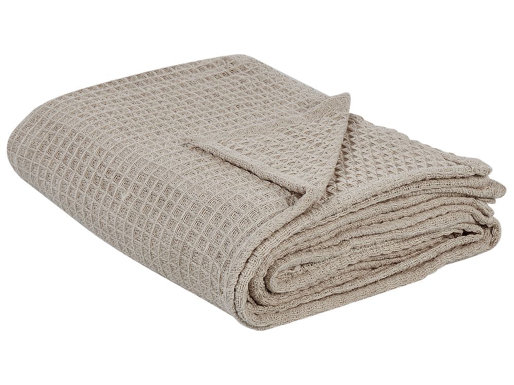 Bedspread CHAGYL Cotton 150 x 200 cm Taupe