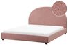 Bett mit Lattenrost Bouclé VAUCLUSE 160 x 200 cm Pastellrosa