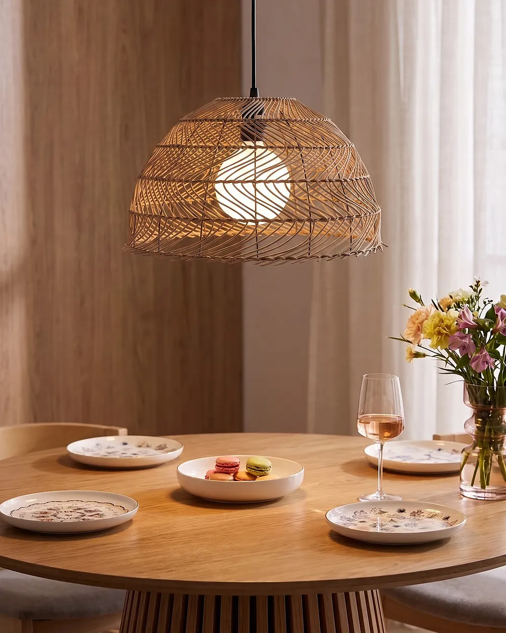 Pendant Lamp SELENGE Rattan Light Brown_1154838