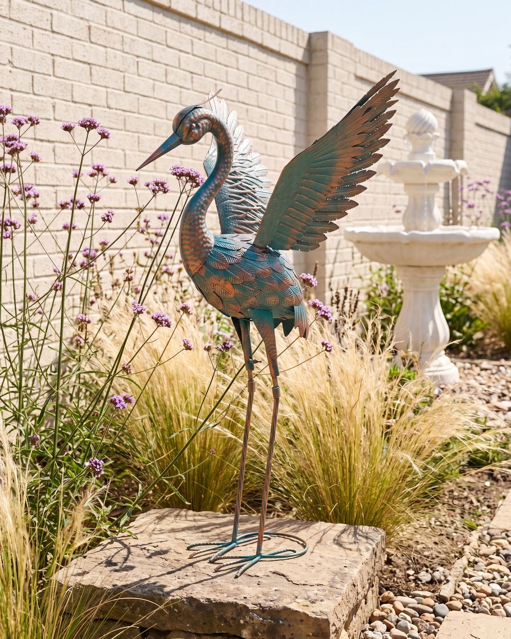 Garden Statue DINAGAT Heron Blue