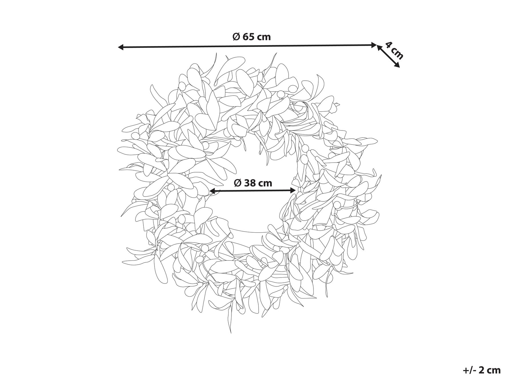 Decorative Wreath DANRUN 65 cm Green_936978