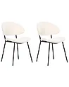 Esszimmerstuhl 2er Set KIANA Stoff Hellbeige
