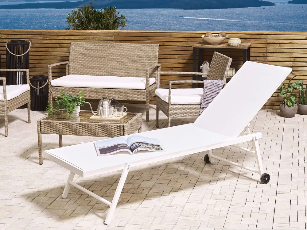Sonnenliege PORTOFINO mit Relaxfunktion Metall Weiß_828454