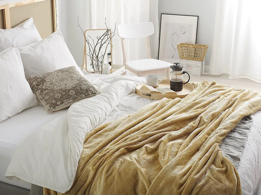 Blanket SAITLER 200 x 220 cm Mustard_1179468