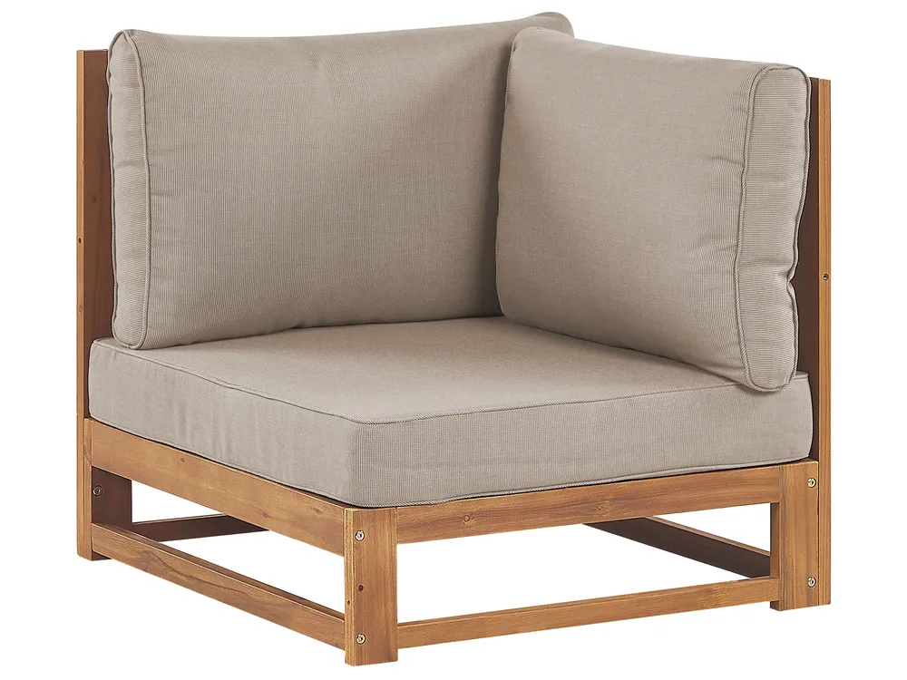Garten Ecksofa mit Tisch 4-Sitzer TIMOR modular zertifiziertes Akazienholz Hellbraun rechtsseitig_837950