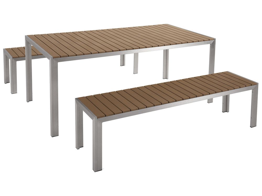 Gartenmöbel Set mit Bänken 6-Sitzer NARDO Braun