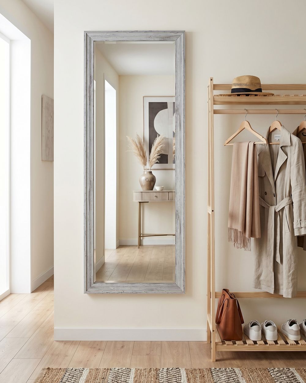 Wall Mirror BENON 50 cm 130 cm Off-White