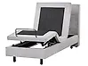 Bett verstellbar Stoff VICEROY 90 x 200 cm Hellgrau