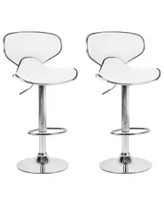 Set mit 2 Barstühlen CONWAY drehbar Kunstleder Weiß_743445