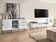 Glass Display Sideboard LEDUC White_1025036