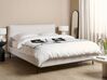 Bett mit Lattenrost Bouclé CORIO 160 x 200 cm Cremeweiß