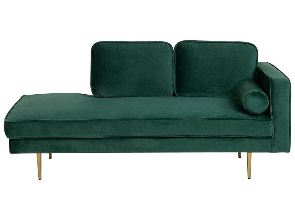 Right-Hand Chaise Longue MIRAMAS Velvet Emerald Green