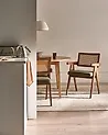 Esszimmerstuhl 2er Set AVA Holz Braun / Grün