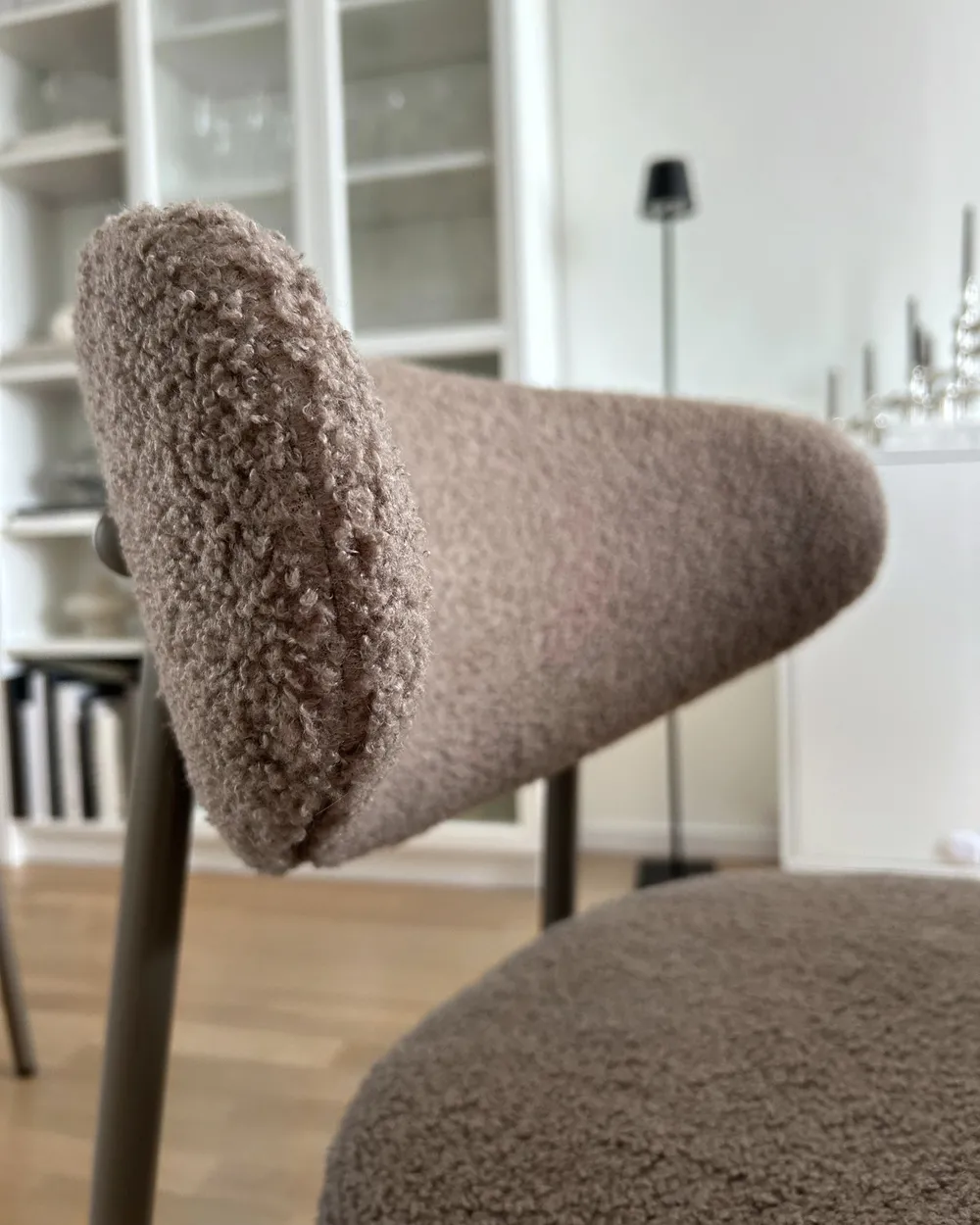 Set of 2 Dining Chairs UNITY Boucle Taupe_1063652