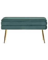 Banc de rangement rembourré DURHAM Velours Vert foncé_1194841