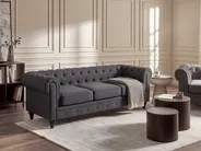 Sofa 3 Seater CHESTERFIELD Fabric Grey_675357