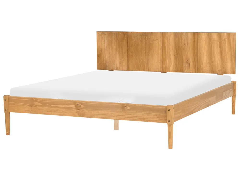 Bett mit Lattenrost Kiefernholz AMBAZAC 160 x 200 cm Hellbraun