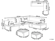 Garten Ecksofa mit Tisch 5-Sitzer RASIGLIA Metall Beige linksseitig_948082